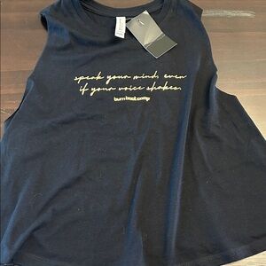 Burn boot camp black gold cropped tank